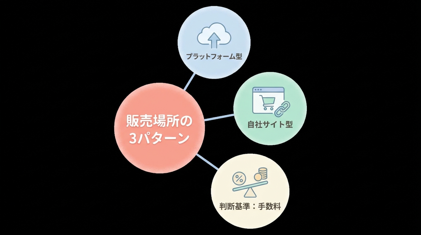 コンテンツ販売はどこで売るか｜販売場所の選び方