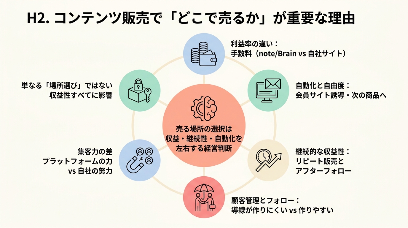コンテンツ販売で「どこで売るか」が重要な理由