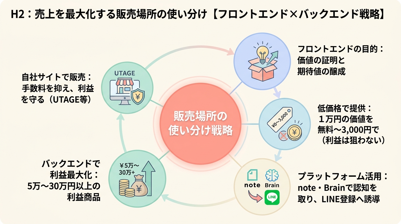 売上を最大化する販売場所の使い分け【フロントエンド×バックエンド戦略】