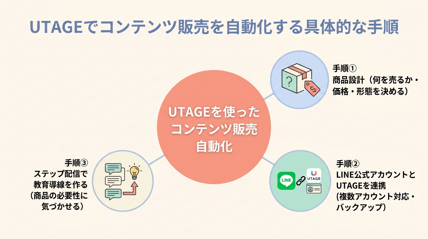 UTAGEでコンテンツ販売を自動化する具体的な手順